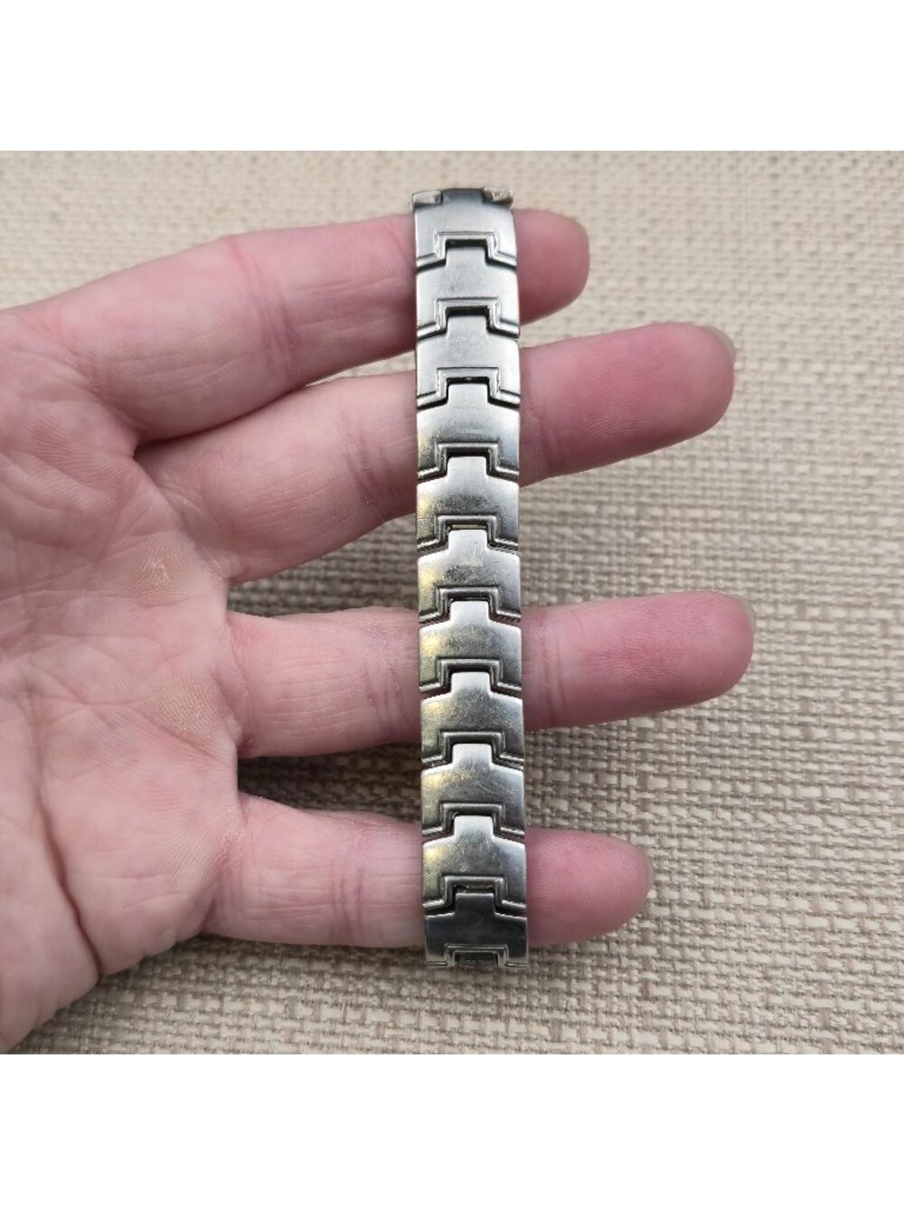 8 Inch Stainless Steel Link Wristband Style Bracelet A7688